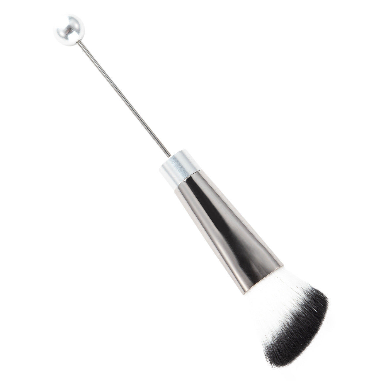 5 DIY metal handle beaded makeup brush set, blush brush, loose powder brush, oblique head, eyeshadow, eyebrow brush, beauty tool.