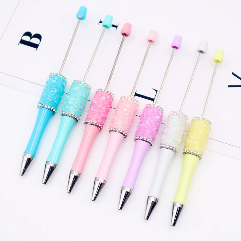 New sugar edge drill bead pen DIY pen, spot creative handmade diamond-encrusted macaron multi-color signature pen