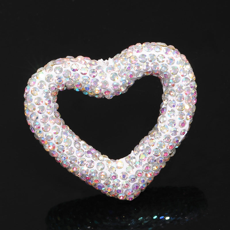 Live broadcast explosion Color rhinestone hollow love clay beads Heavy Industry Moe grain bead pen Mobile phone chain DIY beads