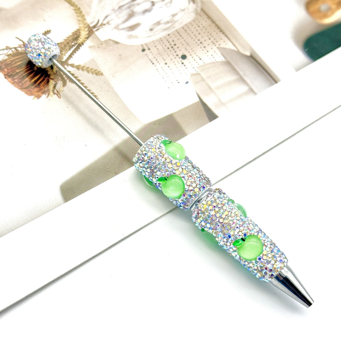 Fruit patch full diamond bead pen exquisite design shining full diamond writing smooth and realistic fruit patch decorative pen