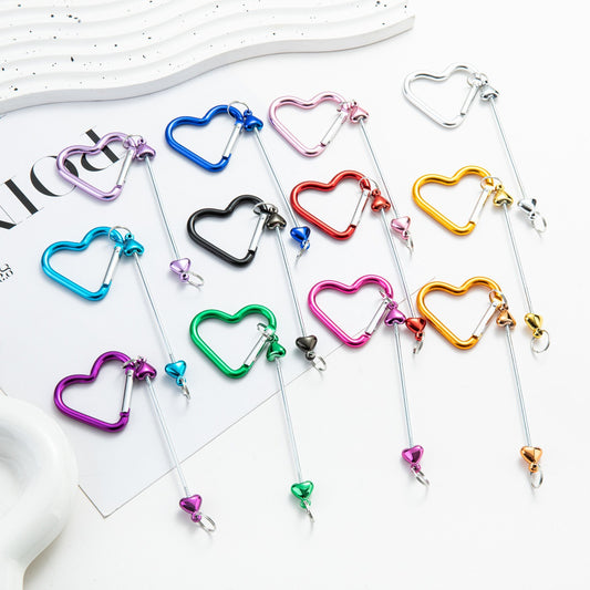 DIY love beaded mountaineering buckle metal hook key buckle backpack mountaineering buckle multifunctional outdoor mountaineering buckle