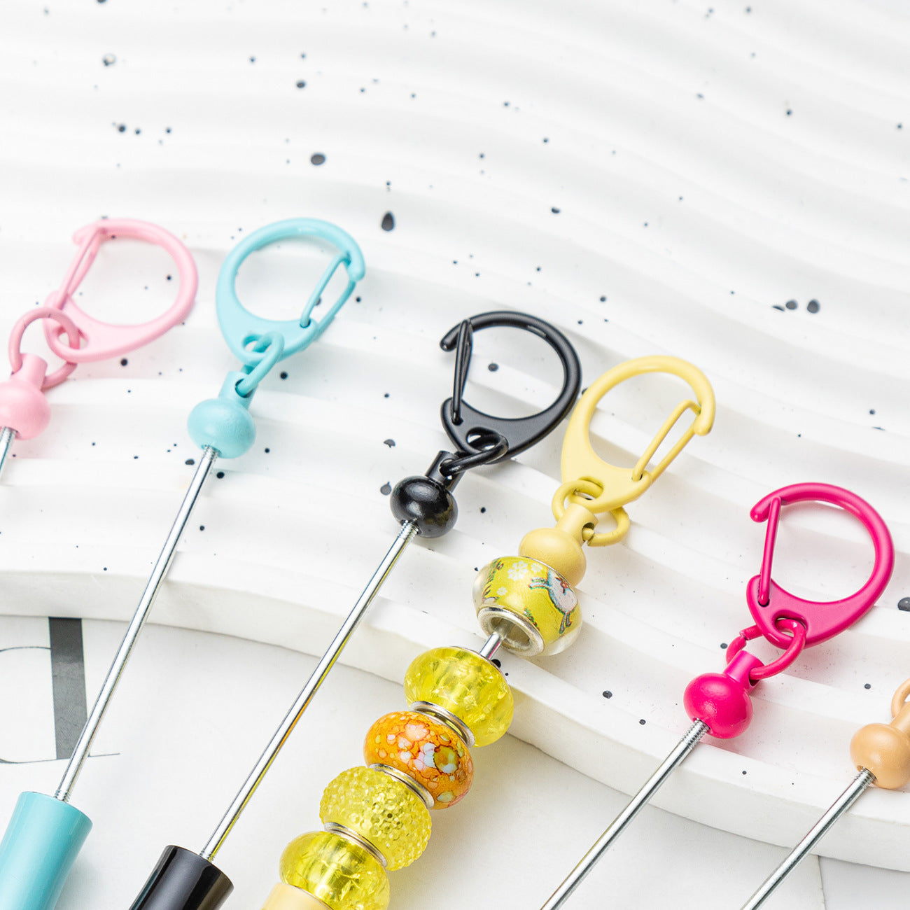 New DIY beaded letter opener multi-functional metal paper cutter keychain outdoor portable express letter opener