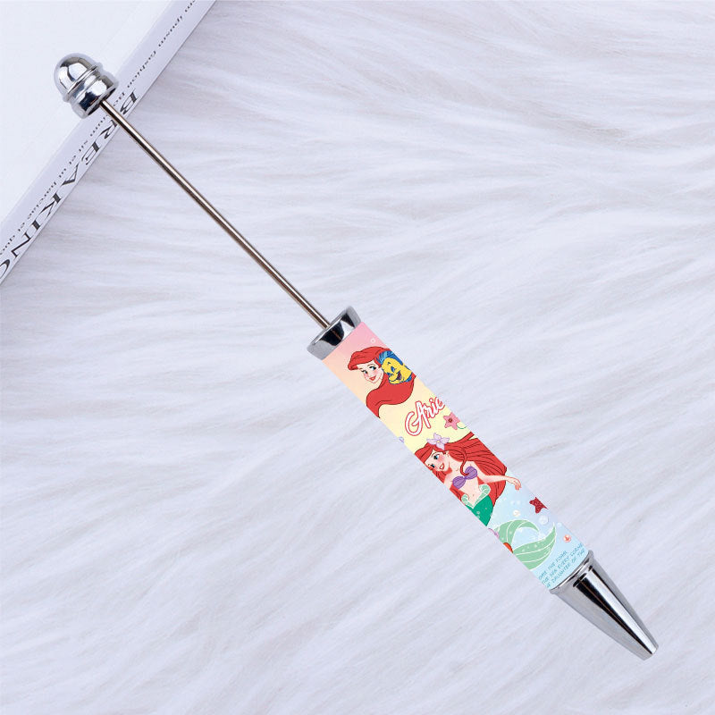 Kulomie festival printing bead pen wholesale spot DIY pen, hot heat of sublimation transfer mermaid princess ballpoint pen