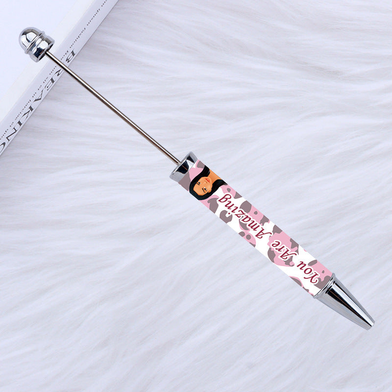Kulomie festival printing bead pen wholesale spot DIY pen, hot heat of sublimation transfer mermaid princess ballpoint pen
