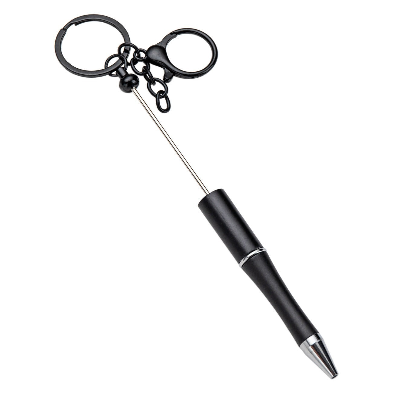 New DIY rotating medium oil ballpoint pen portable keychain bead pen handmade decorative ballpoint pen wholesale