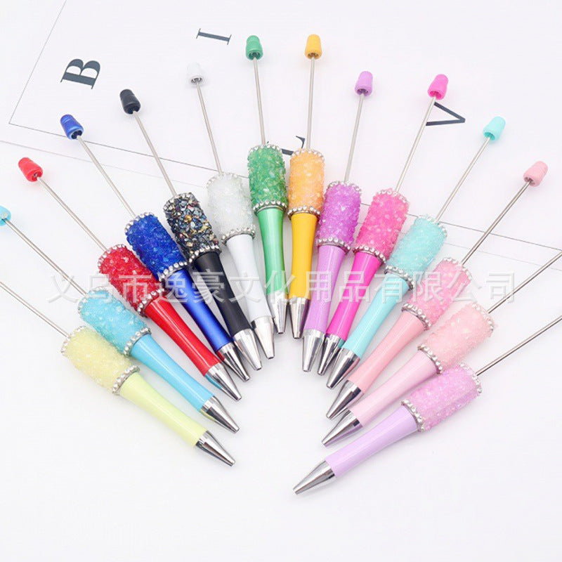 New sugar edge drill bead pen DIY pen, spot creative handmade diamond-encrusted macaron multi-color signature pen