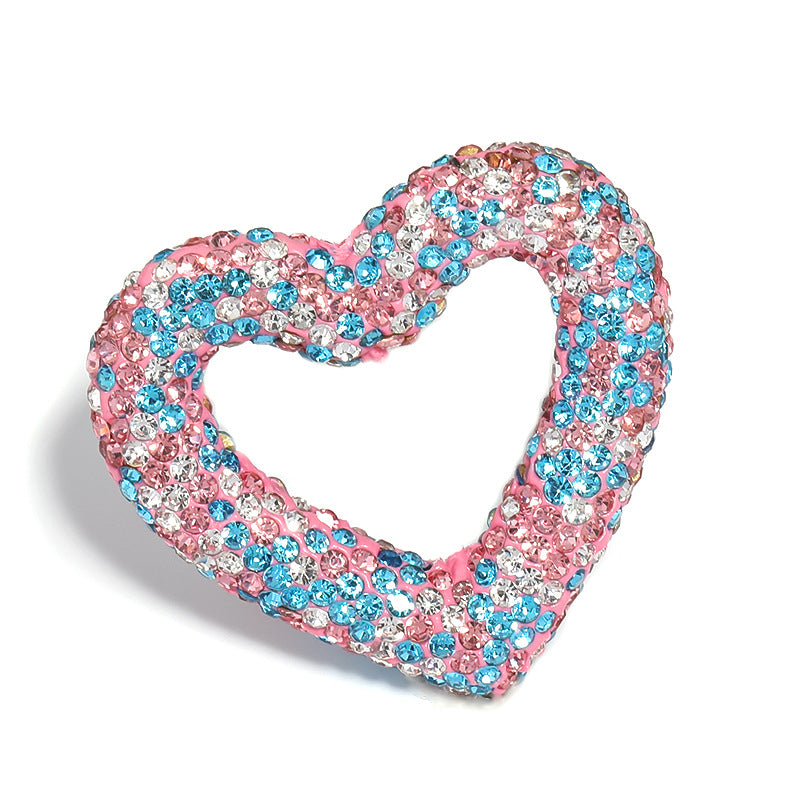 Live broadcast explosion Color rhinestone hollow love clay beads Heavy Industry Moe grain bead pen Mobile phone chain DIY beads
