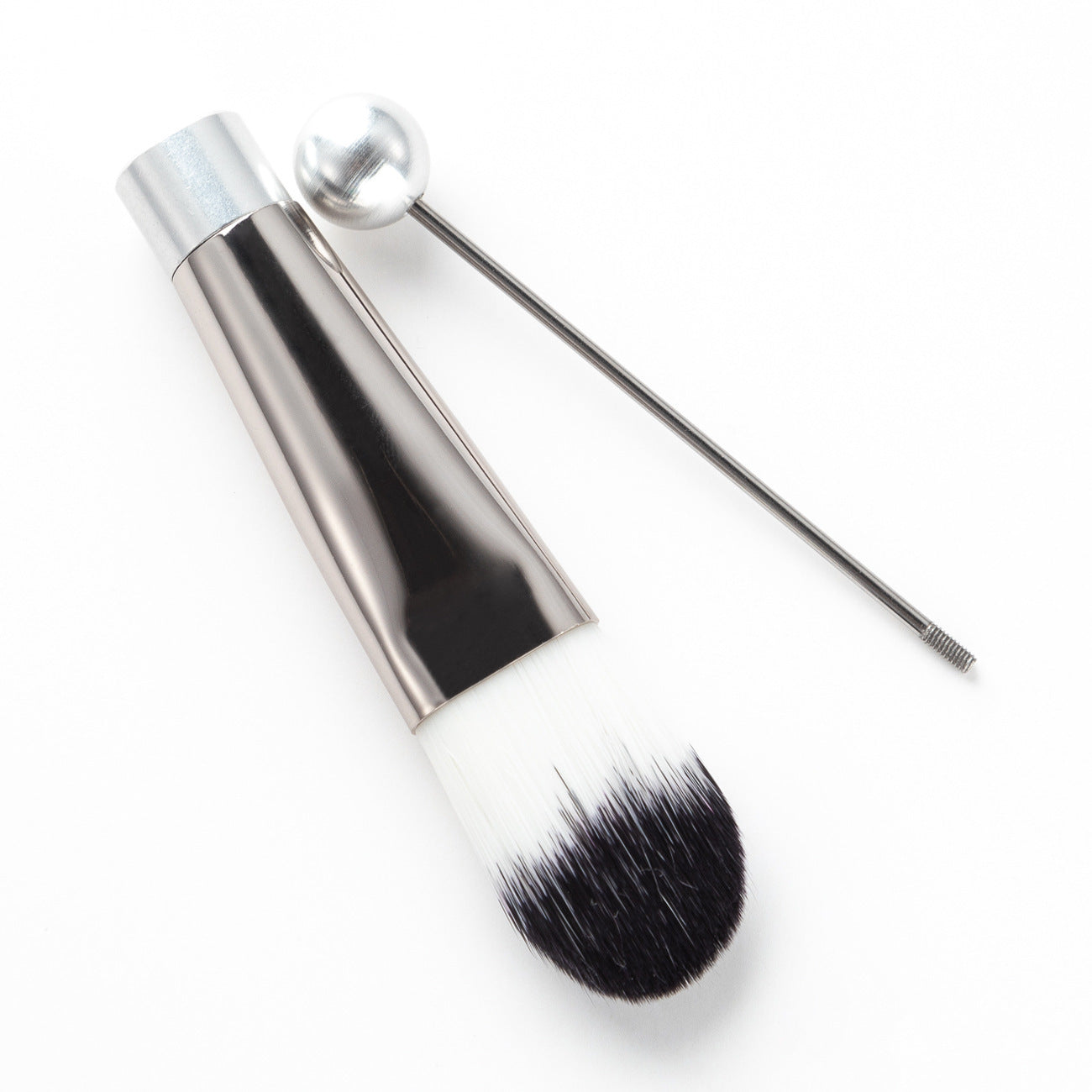 5 DIY metal handle beaded makeup brush set, blush brush, loose powder brush, oblique head, eyeshadow, eyebrow brush, beauty tool.