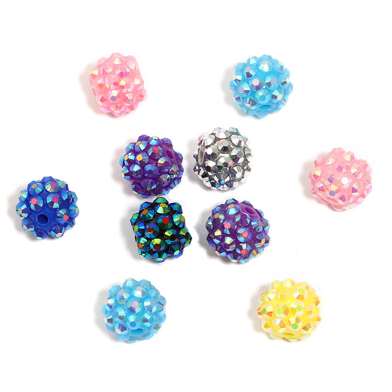 Cross-border gypsy star bayberry ball full of diamond beads, heavy industry resin diamond ball DIY bead pen mobile phone chain loose bead set