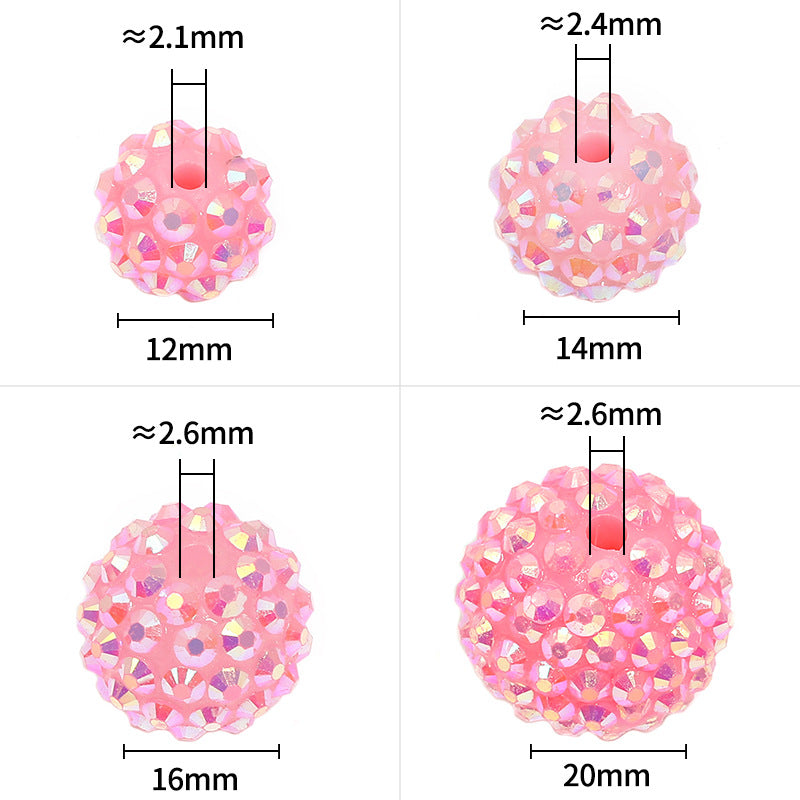 Cross-border gypsy star bayberry ball full of diamond beads, heavy industry resin diamond ball DIY bead pen mobile phone chain loose bead set