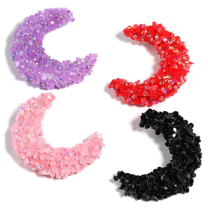 Cross-border TK jelly color big moon resin drill beads horizontal hole acrylic beads DIY jewelry accessories beaded loose beads