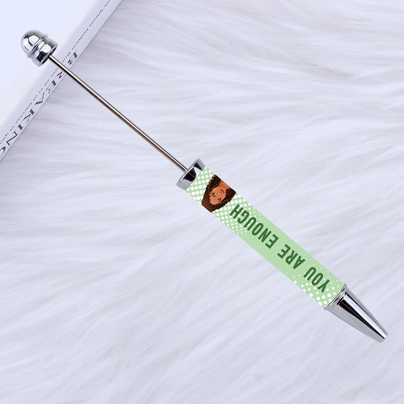 Kulomie festival printing bead pen wholesale spot DIY pen, hot heat of sublimation transfer mermaid princess ballpoint pen