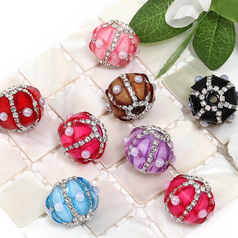 Heavy Industry Pearl Petal Diamond Ball Western Regions Princess Rhinestone Chain Bead DIY Mobile Phone Chain Bead Pen Accessories
