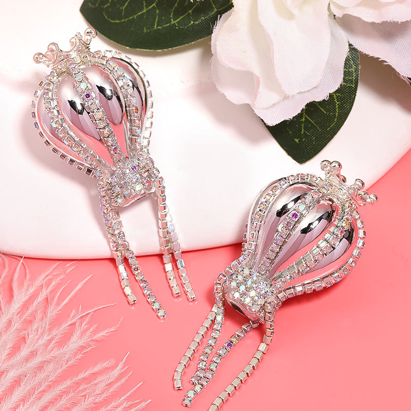 Heavy Industry Crown Hot Air Balloon Rhinestone Chain Acrylic Beads DIY Mobile Phone Chain Jewelry Accessories Beaded Loose Beads