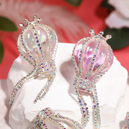 Heavy Industry Crown Hot Air Balloon Rhinestone Chain Acrylic Beads DIY Mobile Phone Chain Jewelry Accessories Beaded Loose Beads
