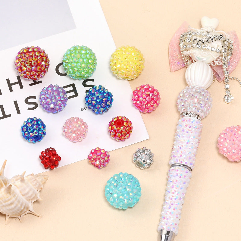 Cross-border gypsy star bayberry ball full of diamond beads, heavy industry resin diamond ball DIY bead pen mobile phone chain loose bead set