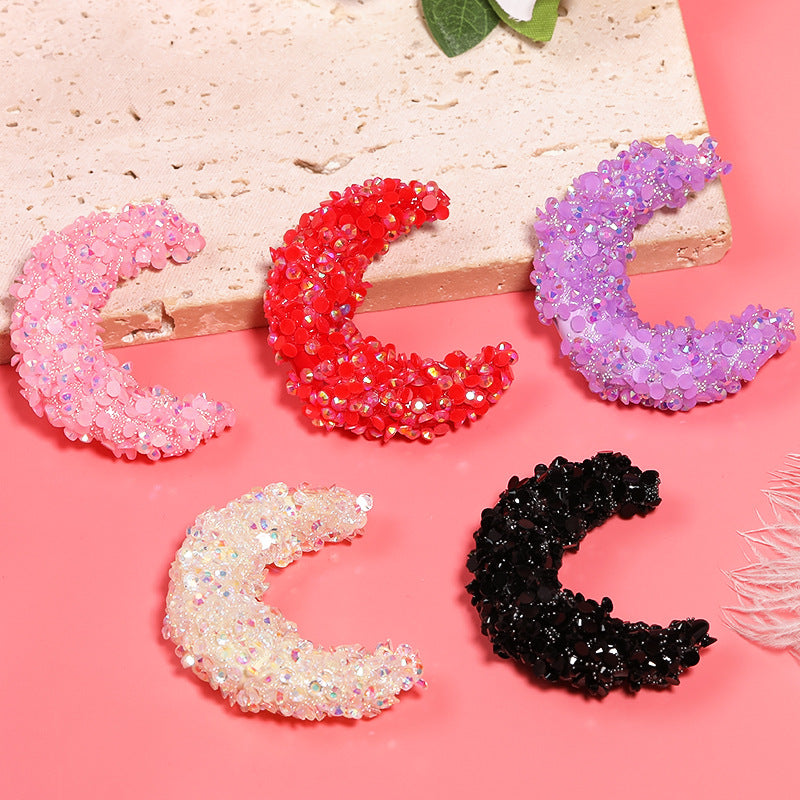 Cross-border TK jelly color big moon resin drill beads horizontal hole acrylic beads DIY jewelry accessories beaded loose beads