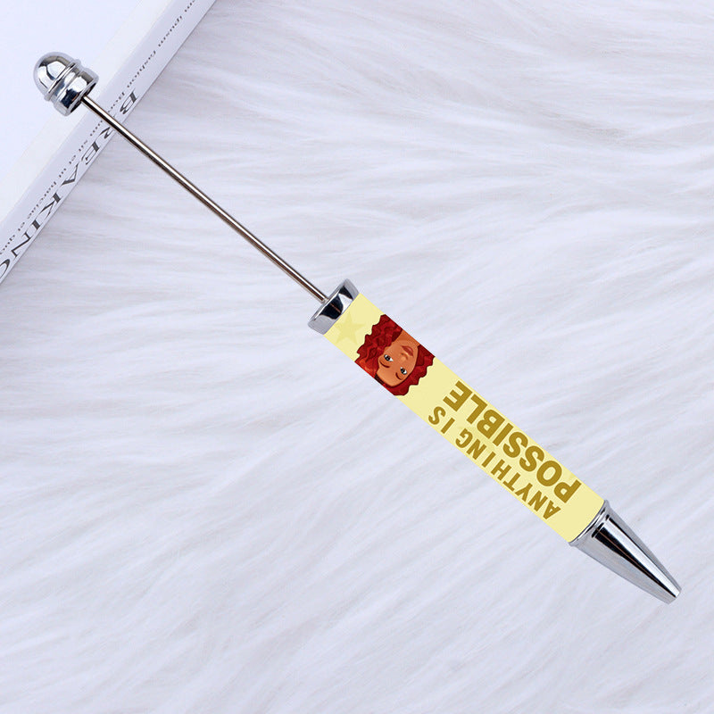 Kulomie festival printing bead pen wholesale spot DIY pen, hot heat of sublimation transfer mermaid princess ballpoint pen