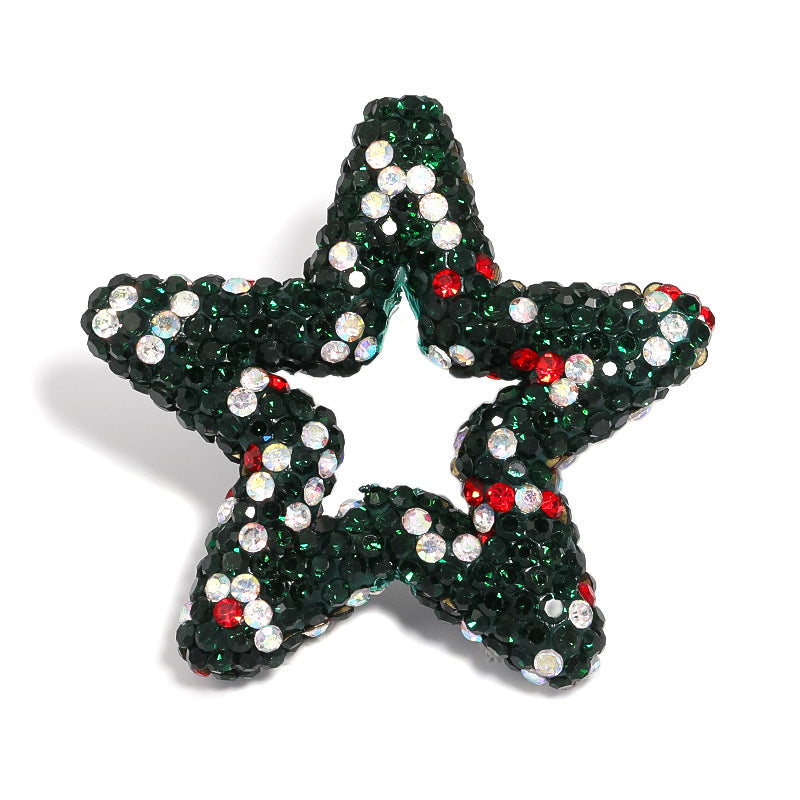 Gypsy rhinestone hollow pentagram soft pottery mud beads heavy industry beads DIY cute grain bead pen mobile phone chain accessories