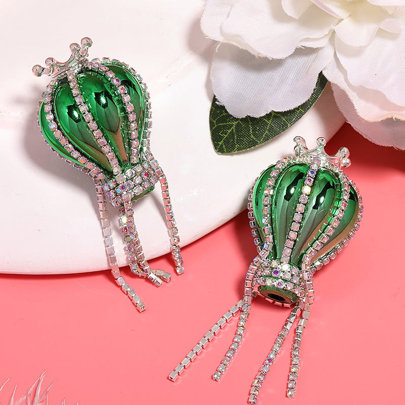 Heavy Industry Crown Hot Air Balloon Rhinestone Chain Acrylic Beads DIY Mobile Phone Chain Jewelry Accessories Beaded Loose Beads