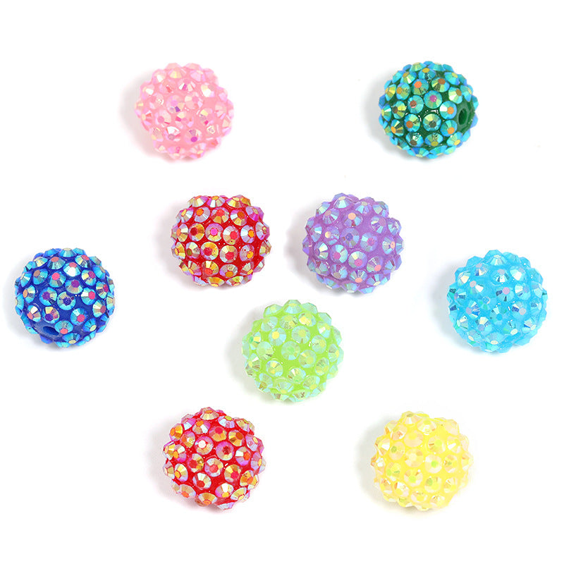 Cross-border gypsy star bayberry ball full of diamond beads, heavy industry resin diamond ball DIY bead pen mobile phone chain loose bead set