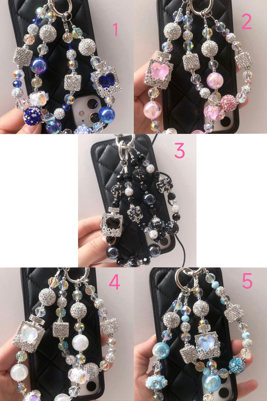 Handmade Luxury Green Dragonfly Rhinestone Beaded Phone Wrist Strap | Vintage Heavy Alloy Pendant Crystal Phone Charm Chain