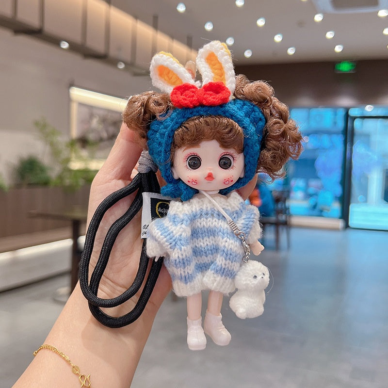 Aesthetic Accessories include Car Decor BagCharm Bling Bear Carkey Antilost Keychaim Handmade Adorable knit doll charm and etc