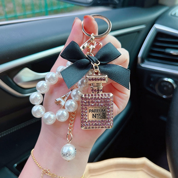 Aesthetic Accessories include Car Decor BagCharm Bling Bear Carkey Antilost Keychaim Handmade Adorable knit doll charm and etc