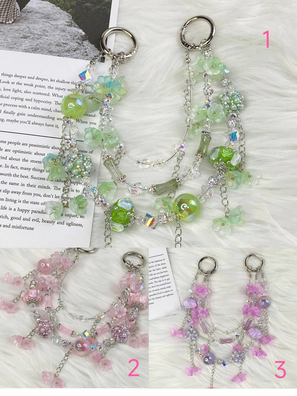 Handmade Luxury Green Dragonfly Rhinestone Beaded Phone Wrist Strap | Vintage Heavy Alloy Pendant Crystal Phone Charm Chain