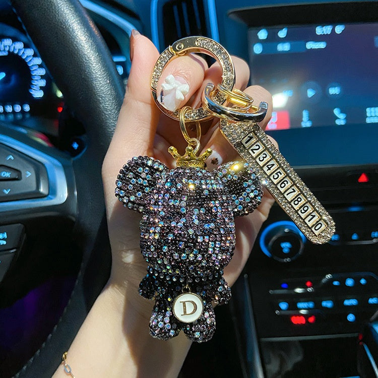 Aesthetic Accessories include Car Decor BagCharm Bling Bear Carkey Antilost Keychaim Handmade Adorable knit doll charm and etc