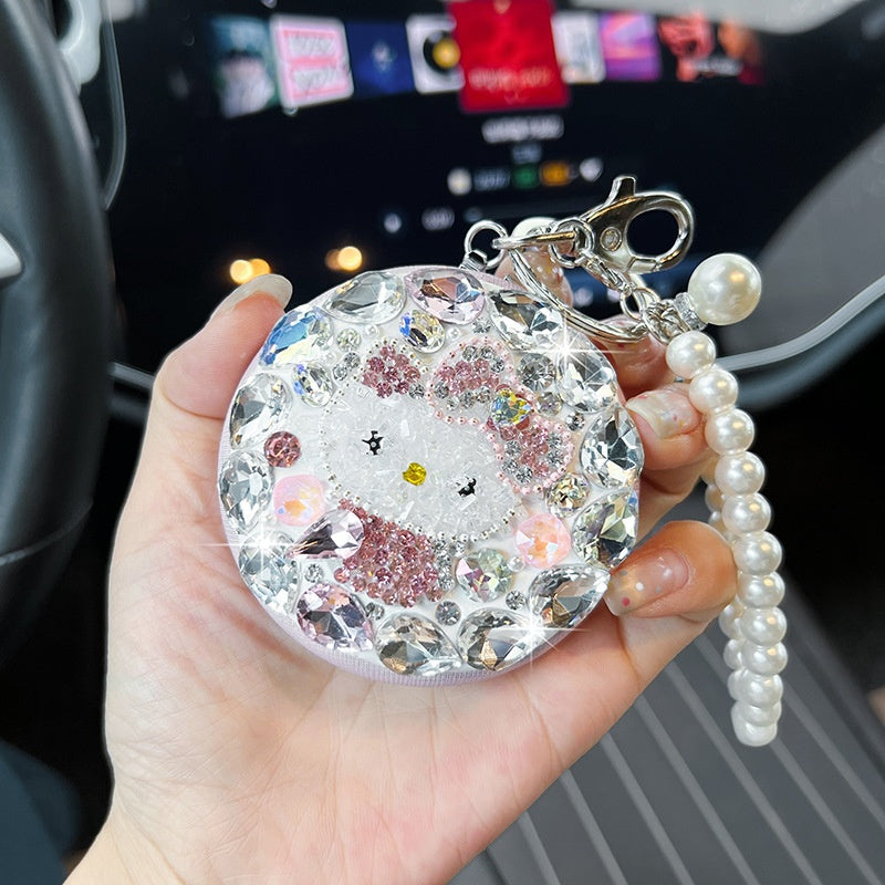 Aesthetic Accessories include Car Decor BagCharm Bling Bear Carkey Antilost Keychaim Handmade Adorable knit doll charm and etc