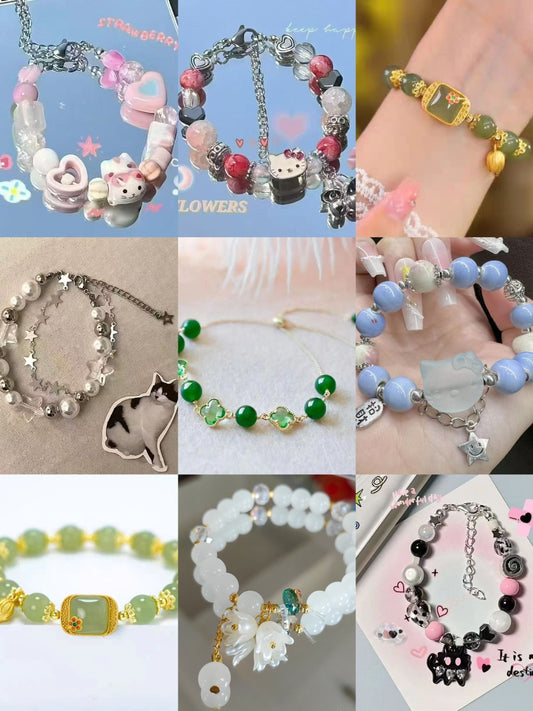 Beaded Bracelets of Handmade Natural Crystal Stone