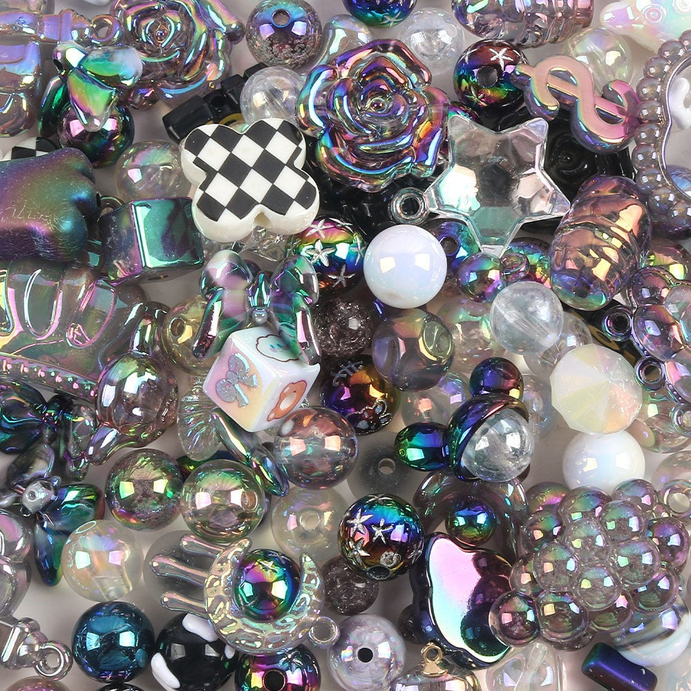 🔥🔥 NEW【For Jewelry/Bag Chain/Key Chain 】Beads Only of Black Flourishing Series