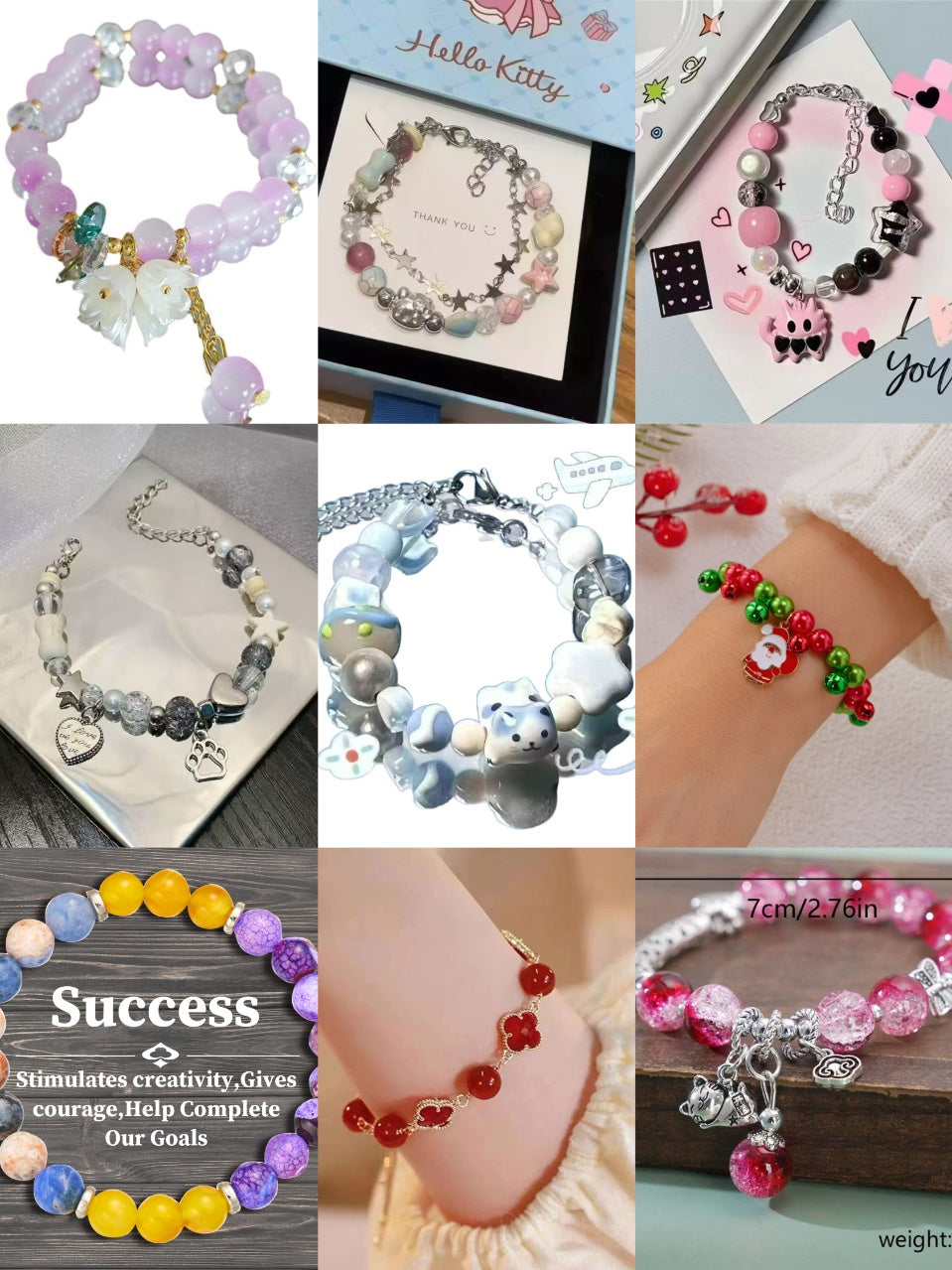 Beaded Bracelets of Handmade Natural Crystal Stone