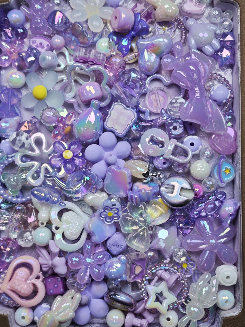 🔥🔥 NEW【For Jewelry/Bag Chain/Key Chain 】Beads Only of Purple Cherry Blossom Flourishing Series