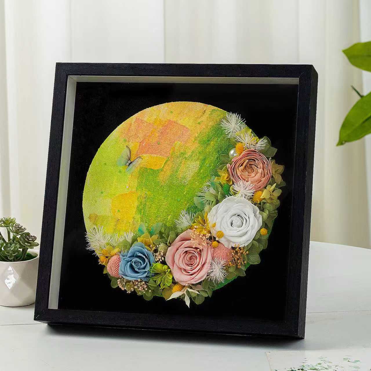 Butterfly Preserved Flower Shadow Box or DIY Kit | Hand‑Finished Forever Flower Wall Art