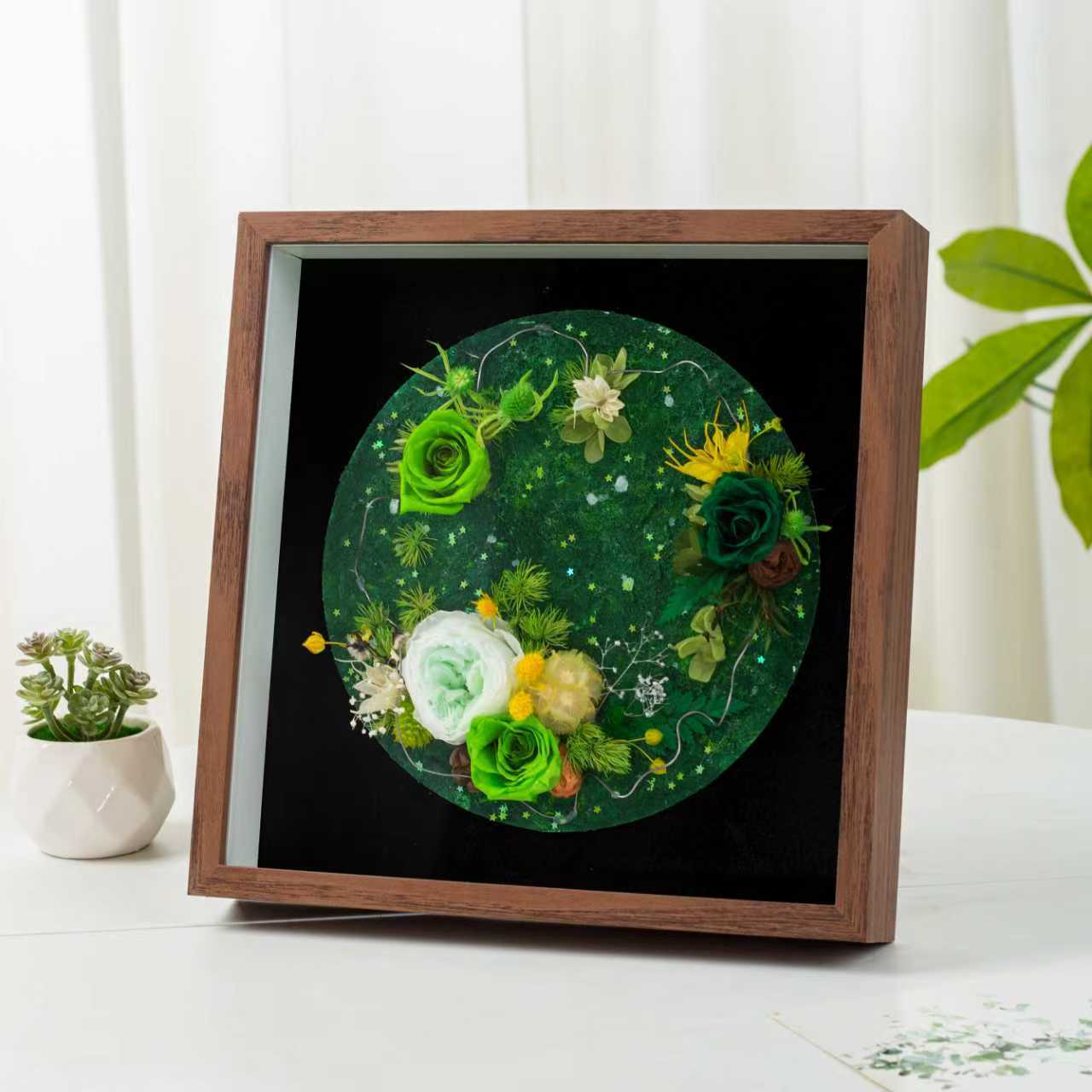 Butterfly Preserved Flower Shadow Box or DIY Kit | Hand‑Finished Forever Flower Wall Art