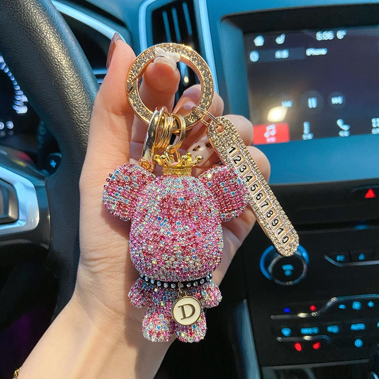 Aesthetic Accessories include Car Decor BagCharm Bling Bear Carkey Antilost Keychaim Handmade Adorable knit doll charm and etc