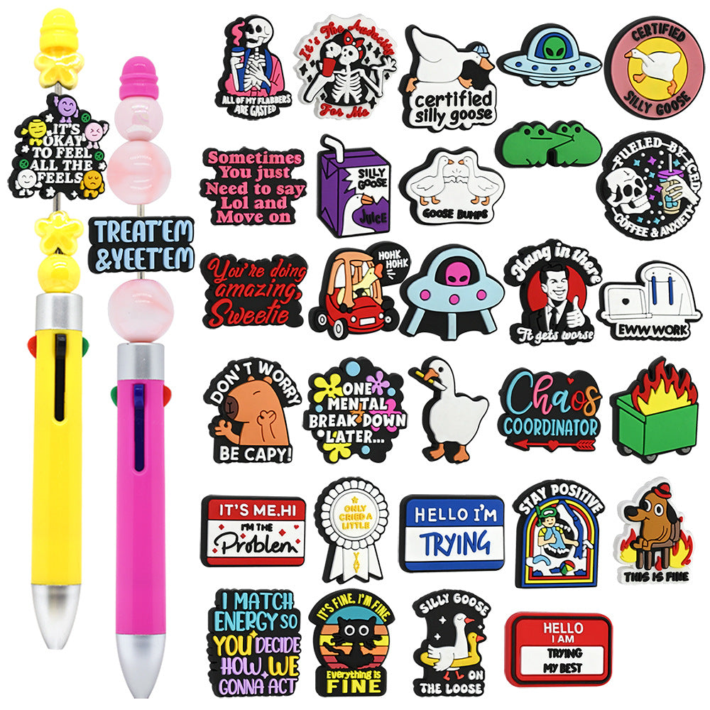 CLEAR OUT- Silicone Focal Beads For Trendy Cartoon
