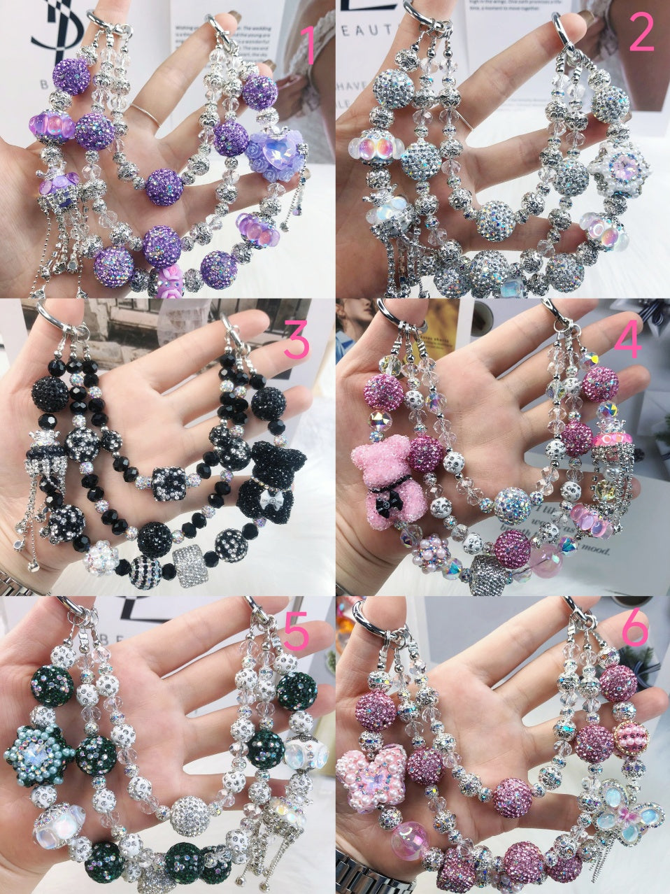 Handmade Luxury Green Dragonfly Rhinestone Beaded Phone Wrist Strap | Vintage Heavy Alloy Pendant Crystal Phone Charm Chain