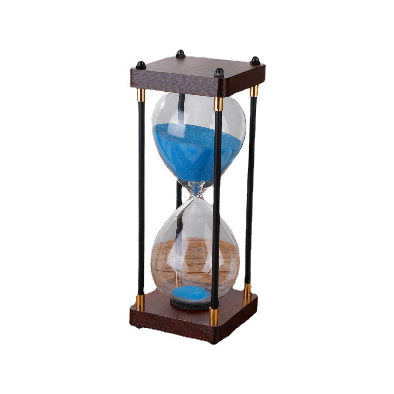 Wood‑Frame and Bronze Metal Sand Hourglass | Multi‑Color Decorative Sand Timer⏳