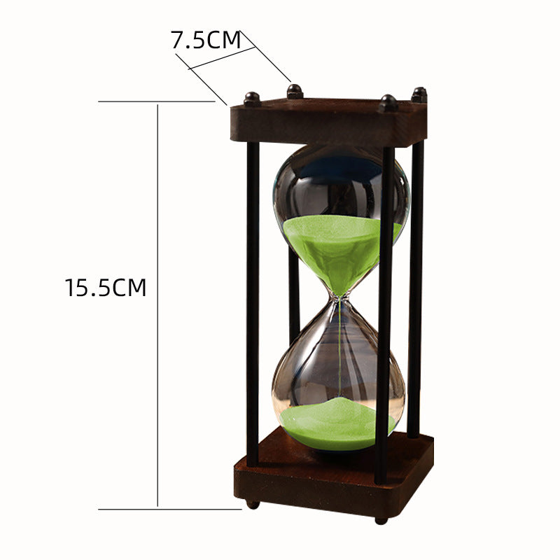 Wood‑Frame and Bronze Metal Sand Hourglass | Multi‑Color Decorative Sand Timer⏳