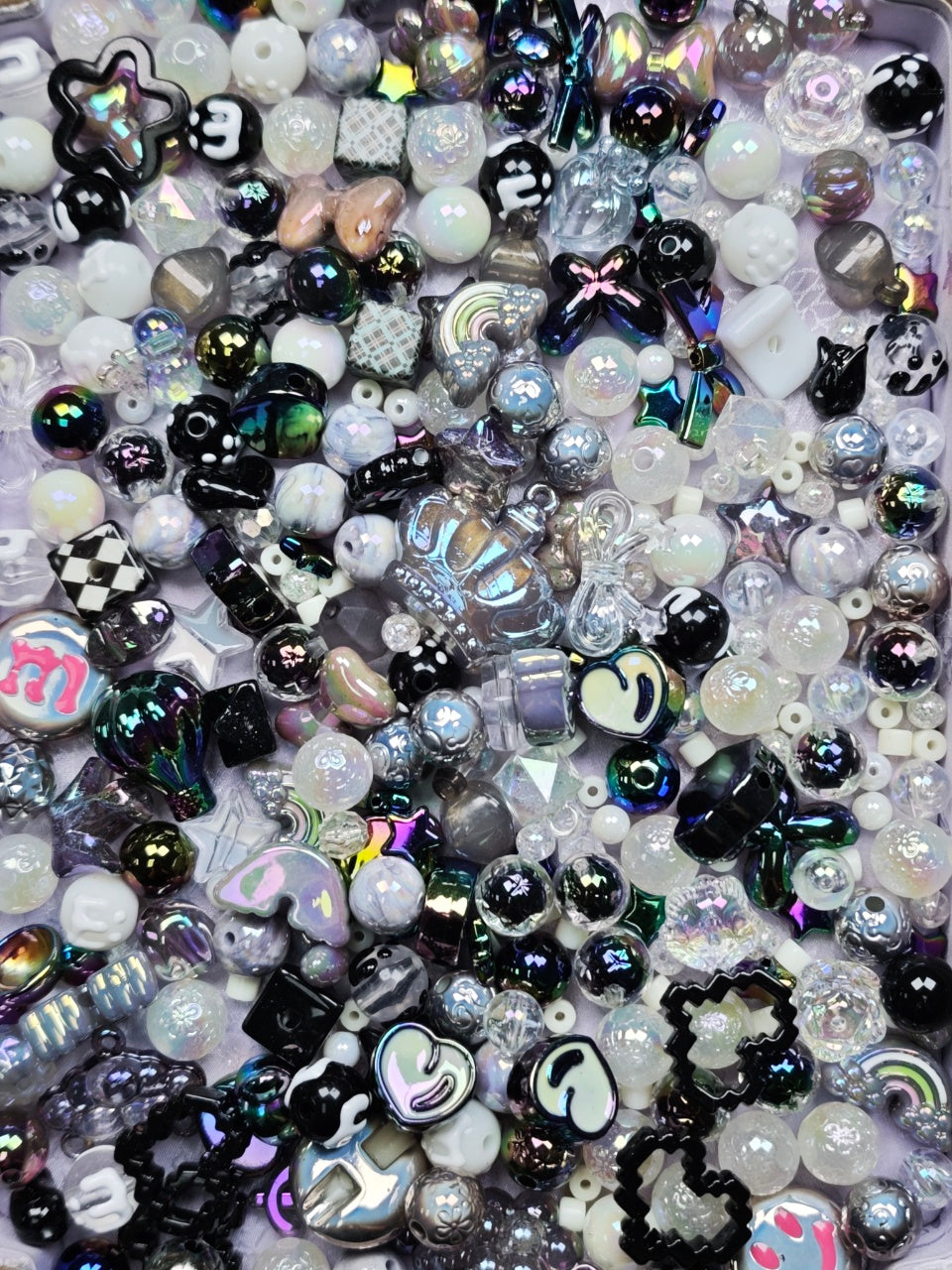 🔥🔥 NEW【For Jewelry/Bag Chain/Key Chain 】Beads Only of Black Flourishing Series