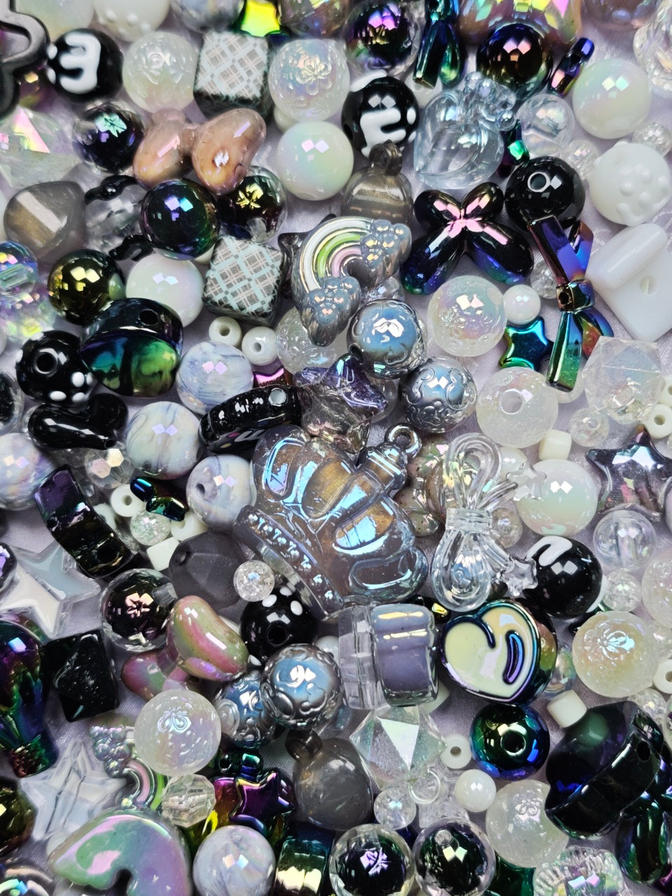 🔥🔥 NEW【For Jewelry/Bag Chain/Key Chain 】Beads Only of Black Flourishing Series