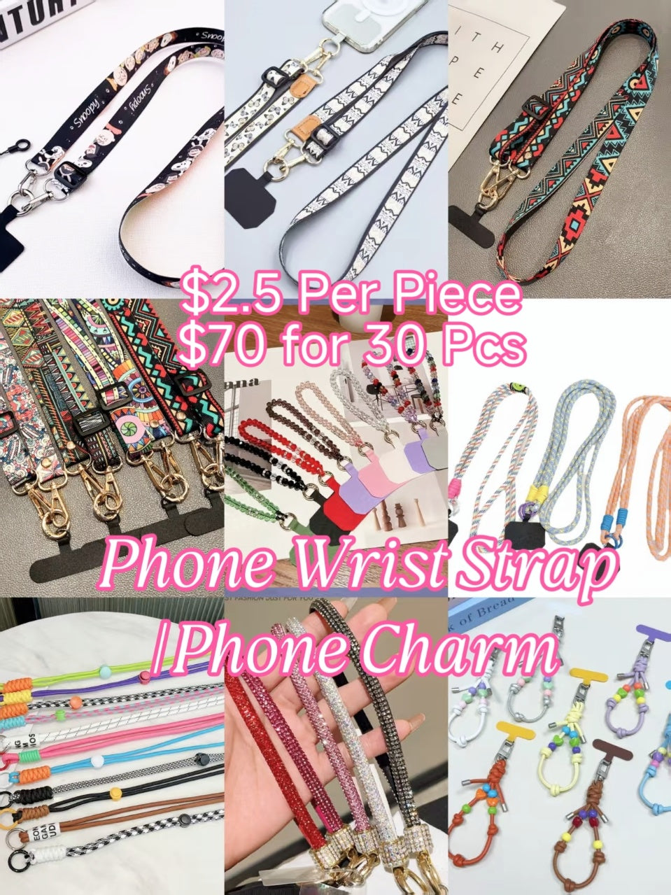 Clear Out- Beaded Phone Wrist Strap | Aesthetic Phone Charm- 30 Pcs Inventory Left Only